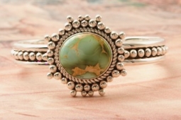 Artie Yellowhorse Genuine Royston Turquoise Sterling Silver Bracelet